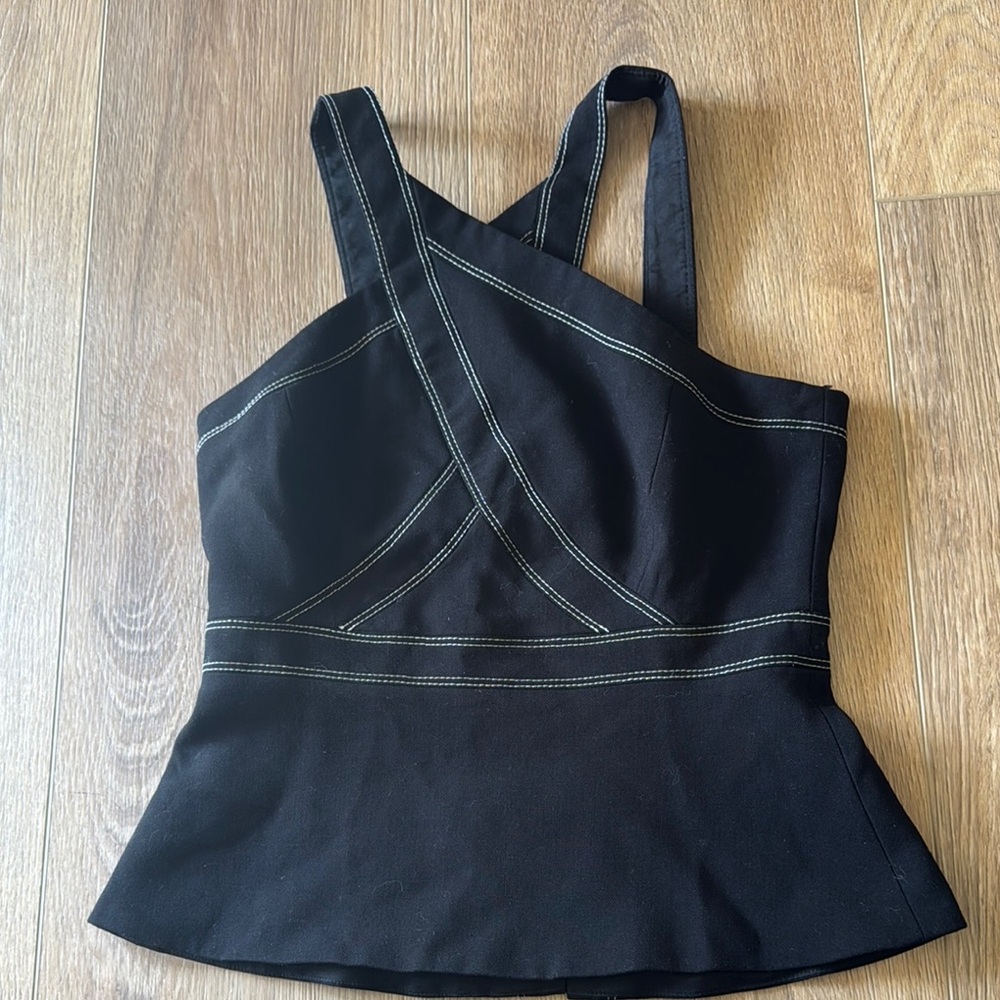 BCBG MAXAZRIA Black Strappy Women's Top XS